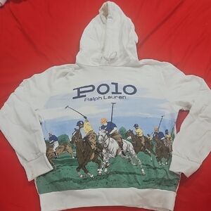 Polo by Ralph Lauren White Graphic Hoodie